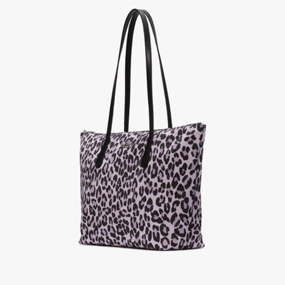 NWT Kate Spade Kitt Spotted Leopard Medium Tote in Violet Mis - Picture 2 of 4